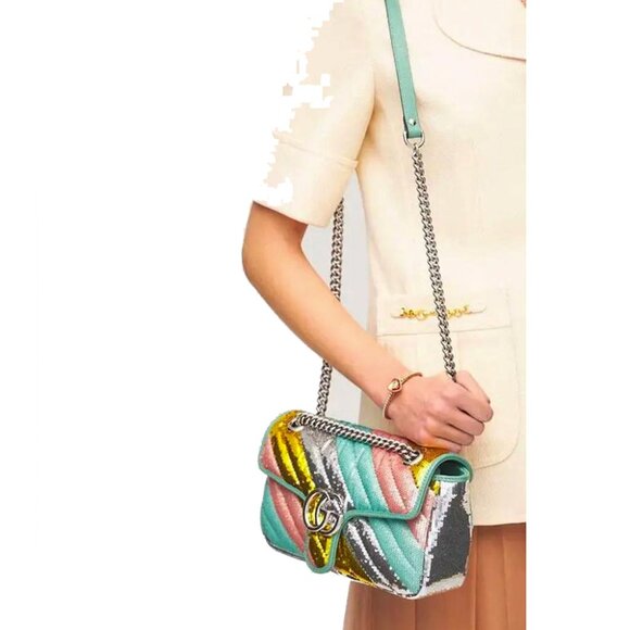 Gucci 443497 GG Marmont Sequin Shoulder Bag - Picture 11 of 12